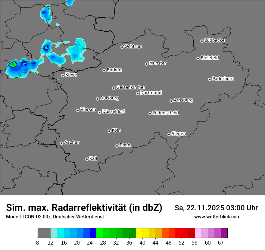 Modellkarten Simuliertes Radarbild