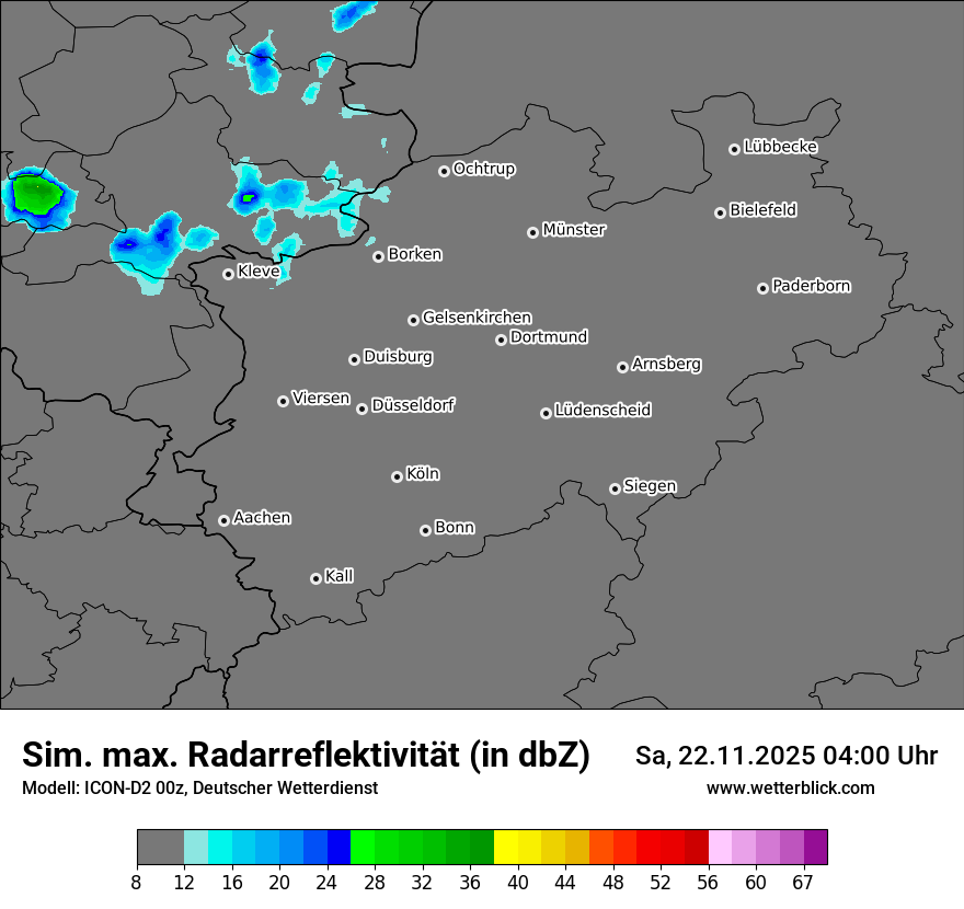 Modellkarten Simuliertes Radarbild
