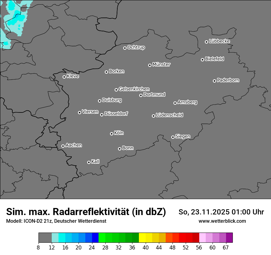 Modellkarten Simuliertes Radarbild