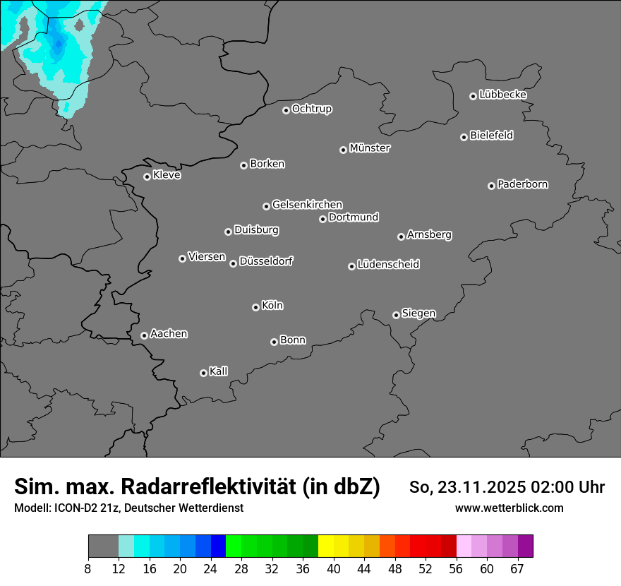 Modellkarten Simuliertes Radarbild