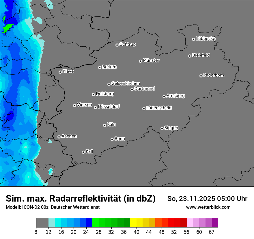 Modellkarten Simuliertes Radarbild