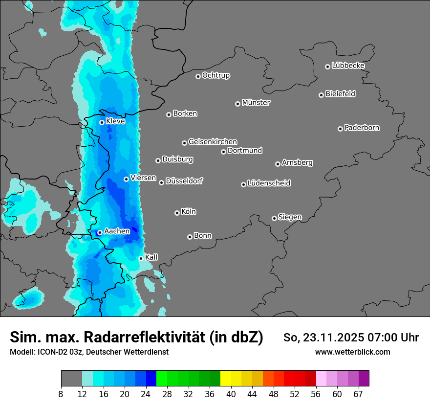 Modellkarten Simuliertes Radarbild