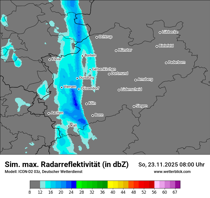 Modellkarten Simuliertes Radarbild