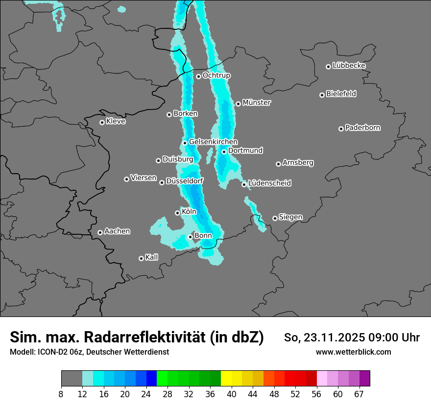 Modellkarten Simuliertes Radarbild