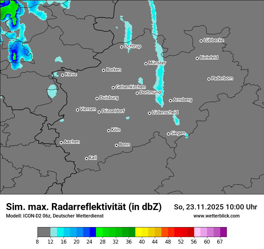 Modellkarten Simuliertes Radarbild