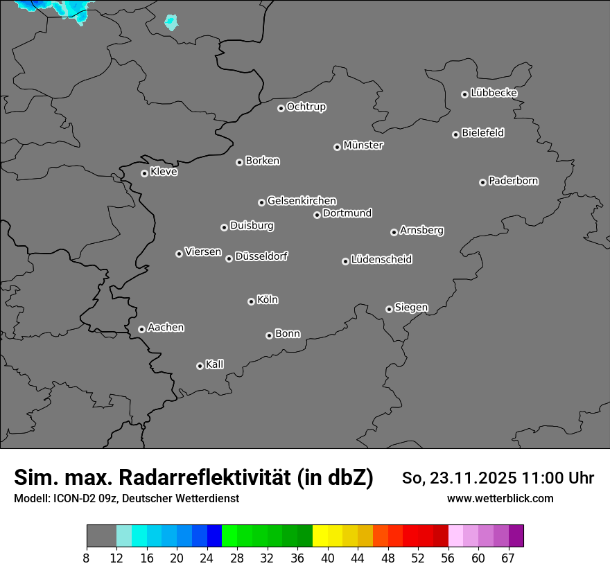 Modellkarten Simuliertes Radarbild