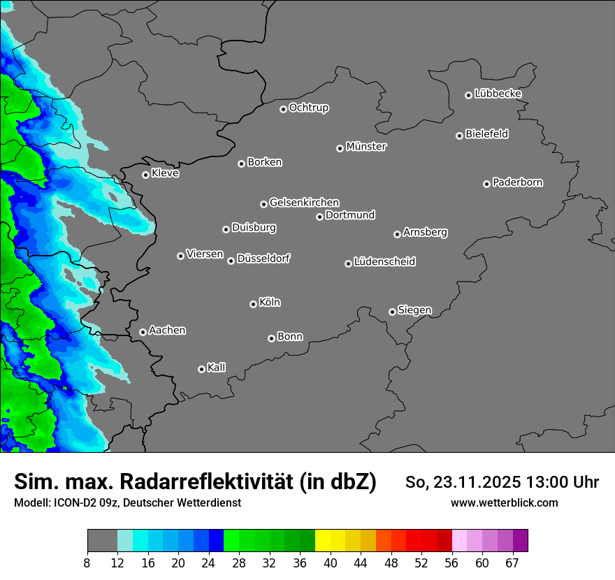 Modellkarten Simuliertes Radarbild