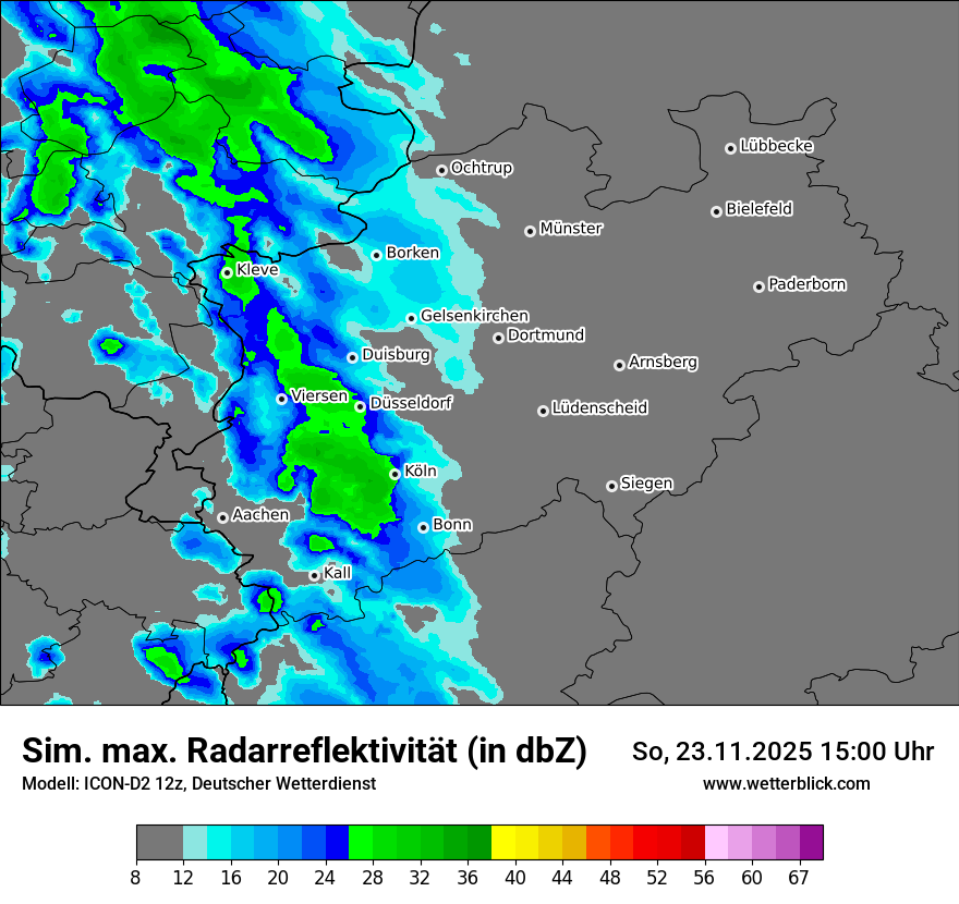 Modellkarten Simuliertes Radarbild
