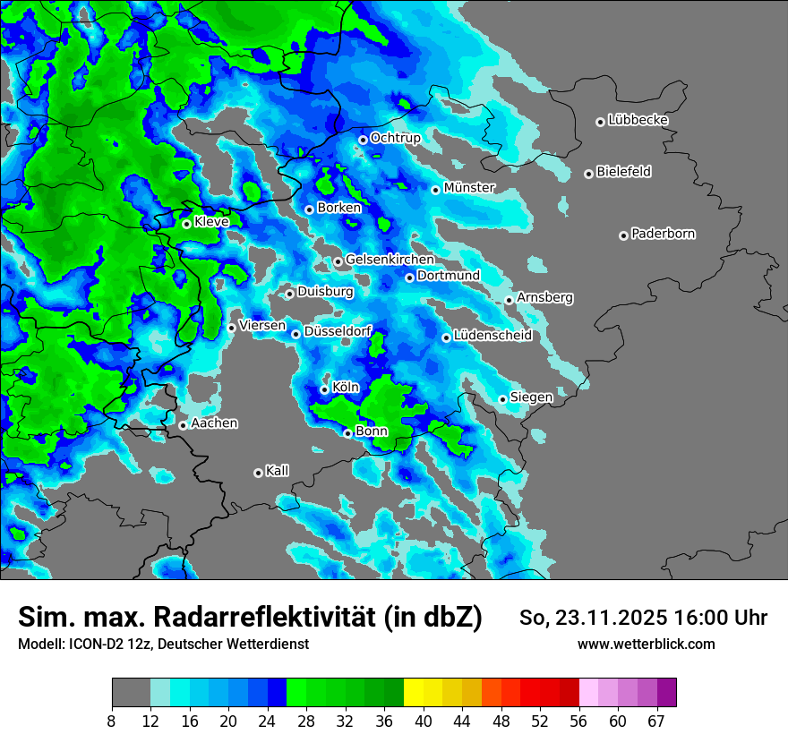 Modellkarten Simuliertes Radarbild