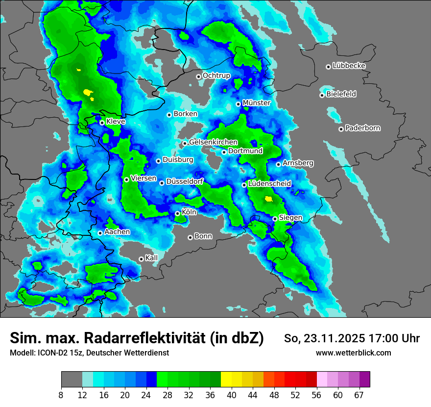 Modellkarten Simuliertes Radarbild
