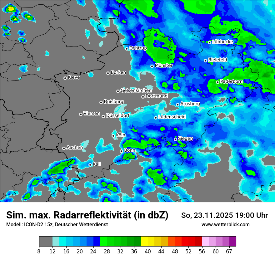 Modellkarten Simuliertes Radarbild