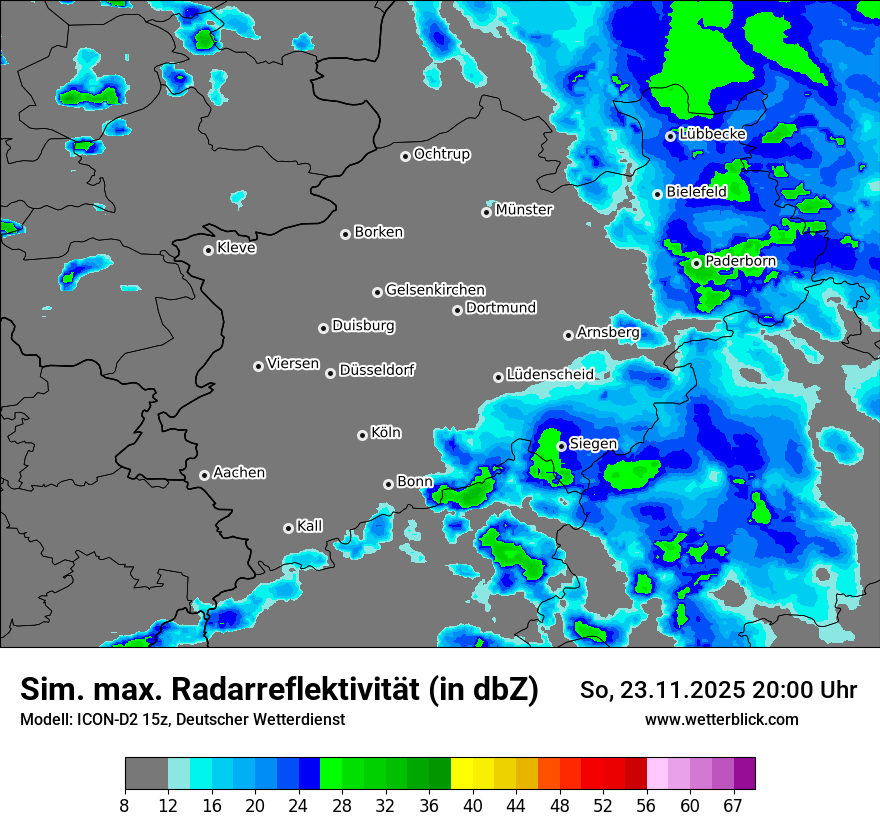 Modellkarten Simuliertes Radarbild