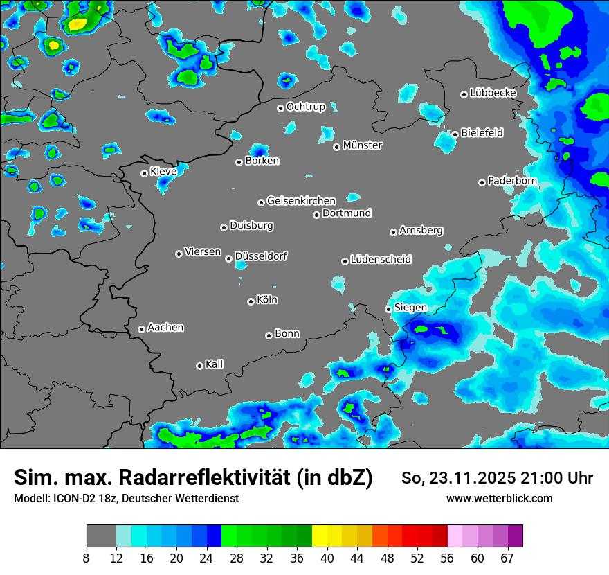 Modellkarten Simuliertes Radarbild