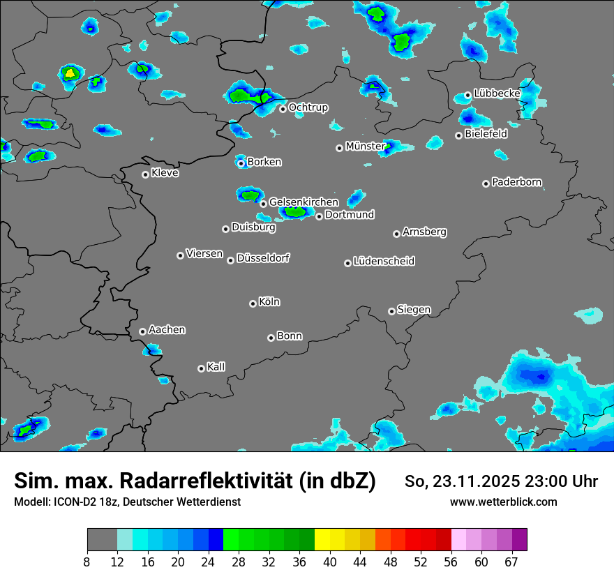 Modellkarten Simuliertes Radarbild