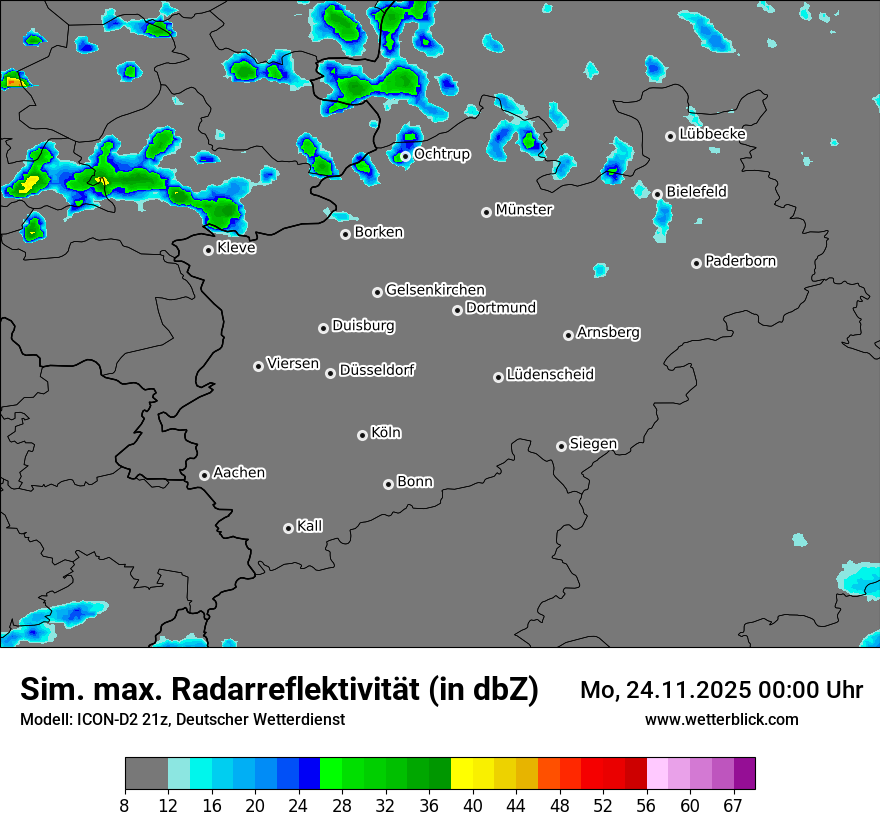 Modellkarten Simuliertes Radarbild