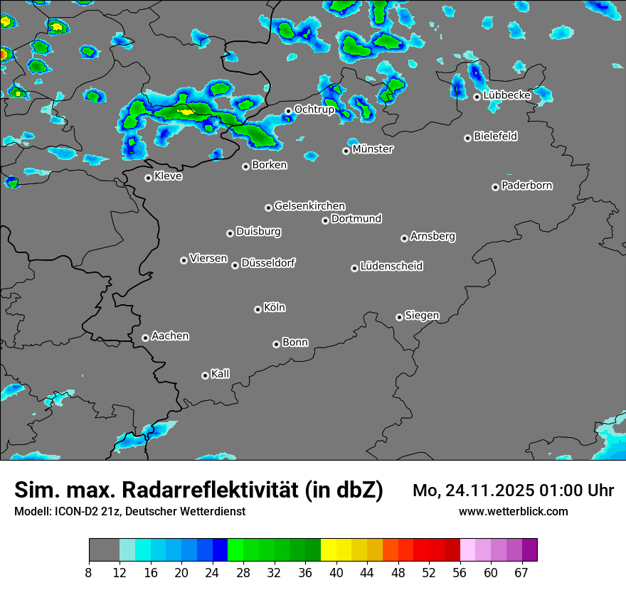 Modellkarten Simuliertes Radarbild