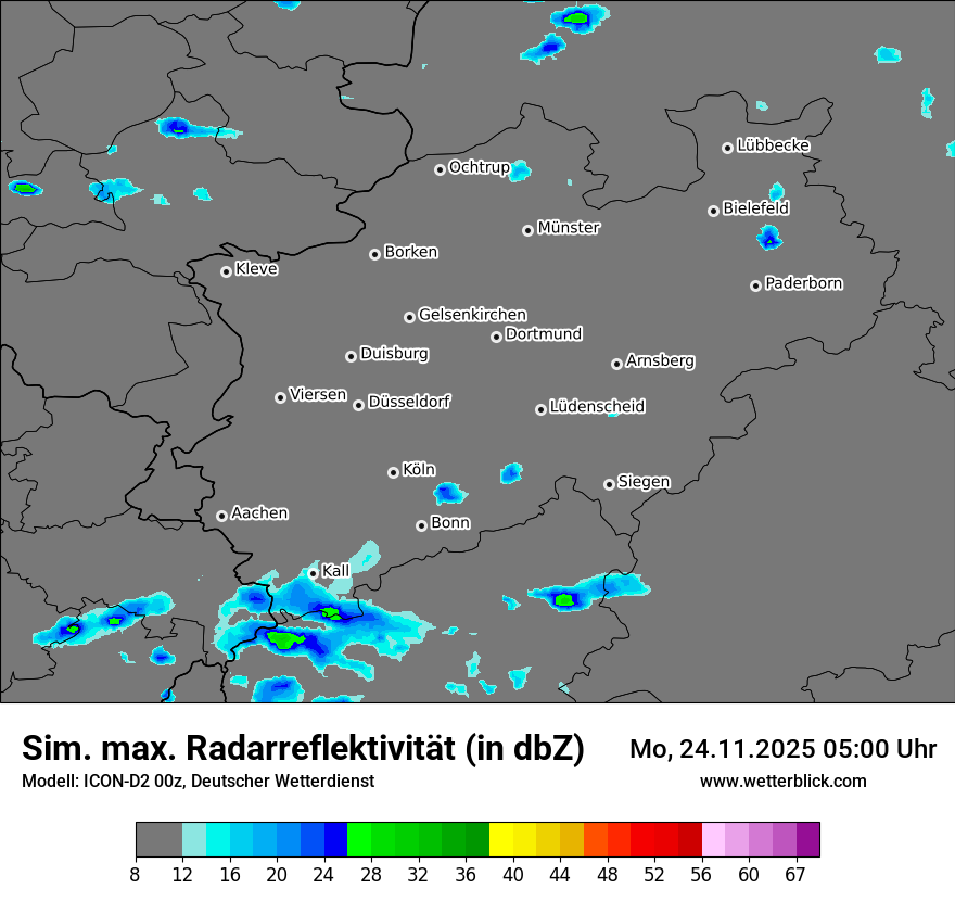 Modellkarten Simuliertes Radarbild
