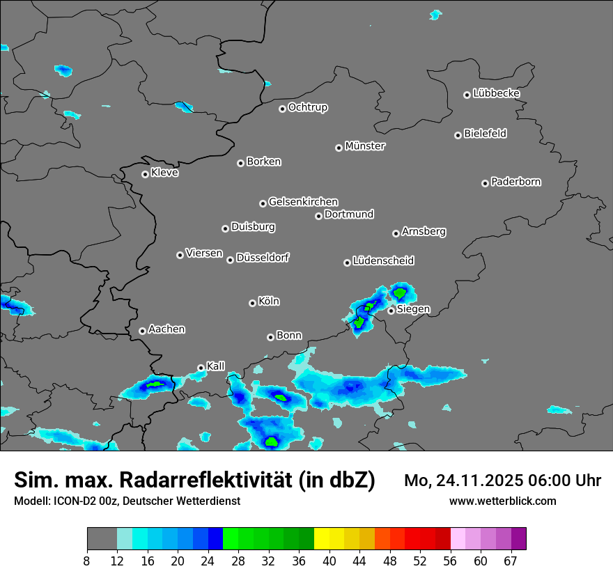 Modellkarten Simuliertes Radarbild