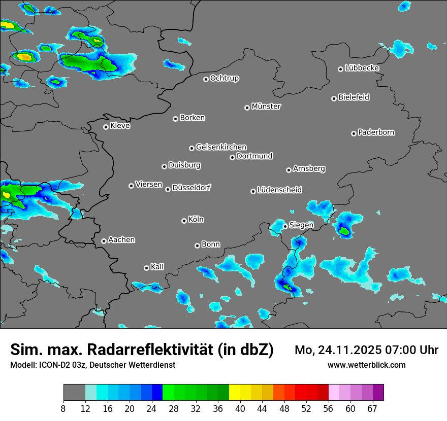Modellkarten Simuliertes Radarbild