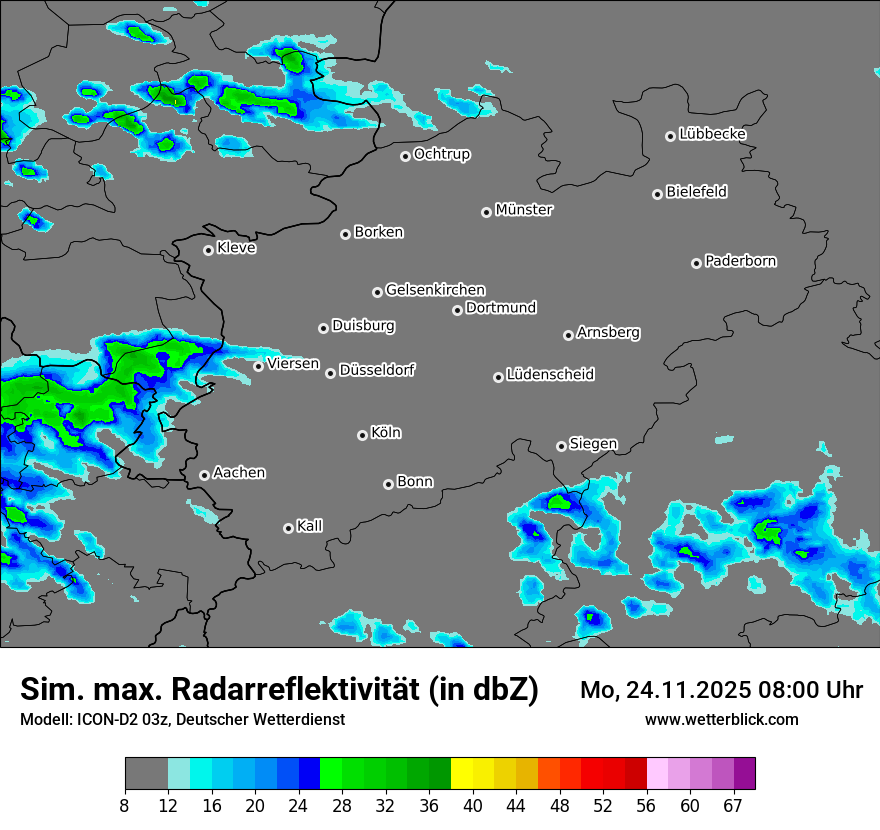 Modellkarten Simuliertes Radarbild