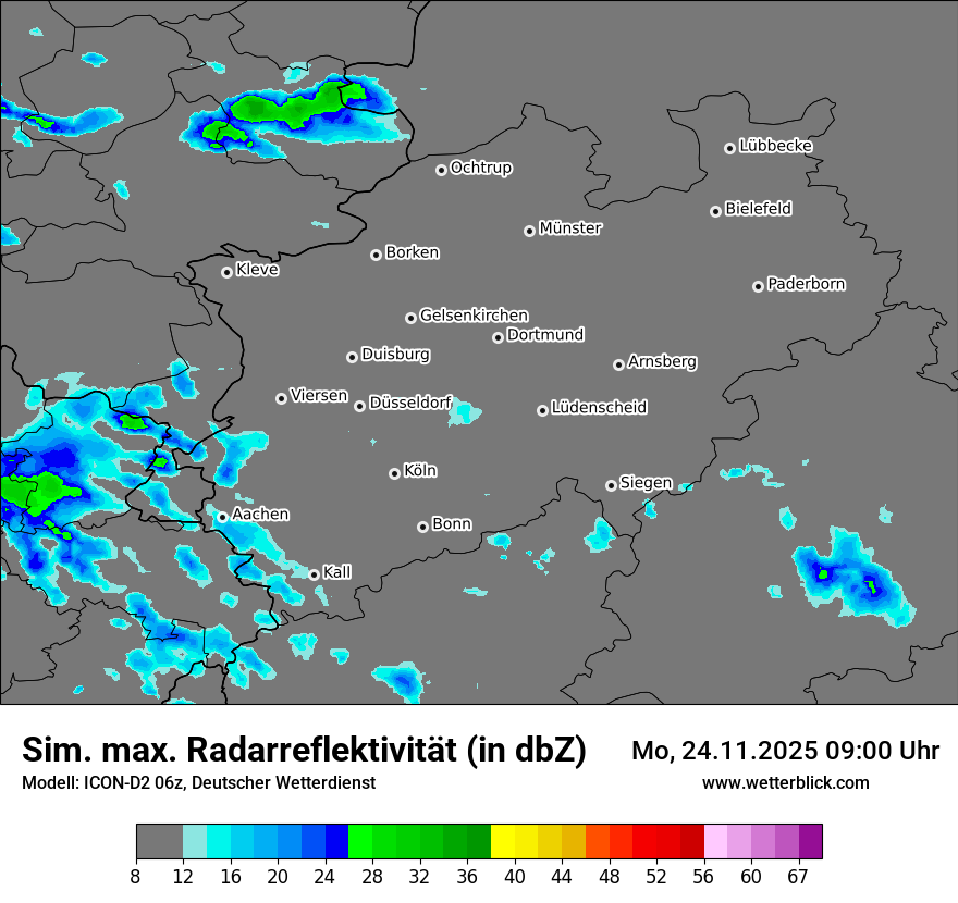 Modellkarten Simuliertes Radarbild
