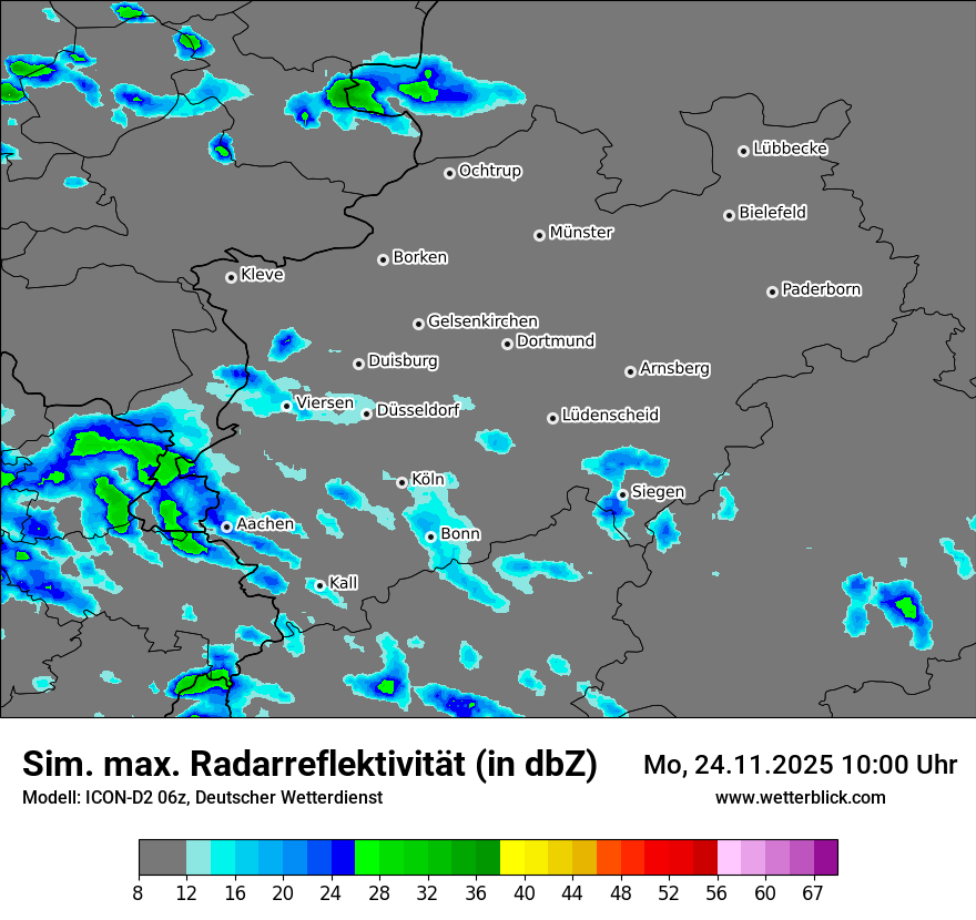 Modellkarten Simuliertes Radarbild