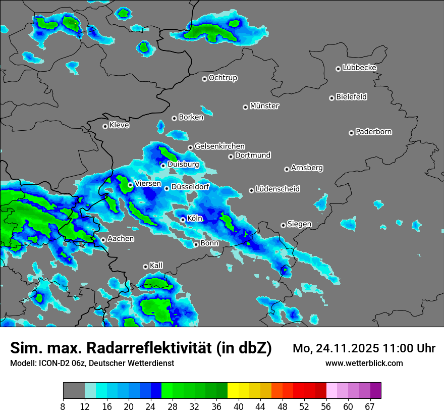 Modellkarten Simuliertes Radarbild