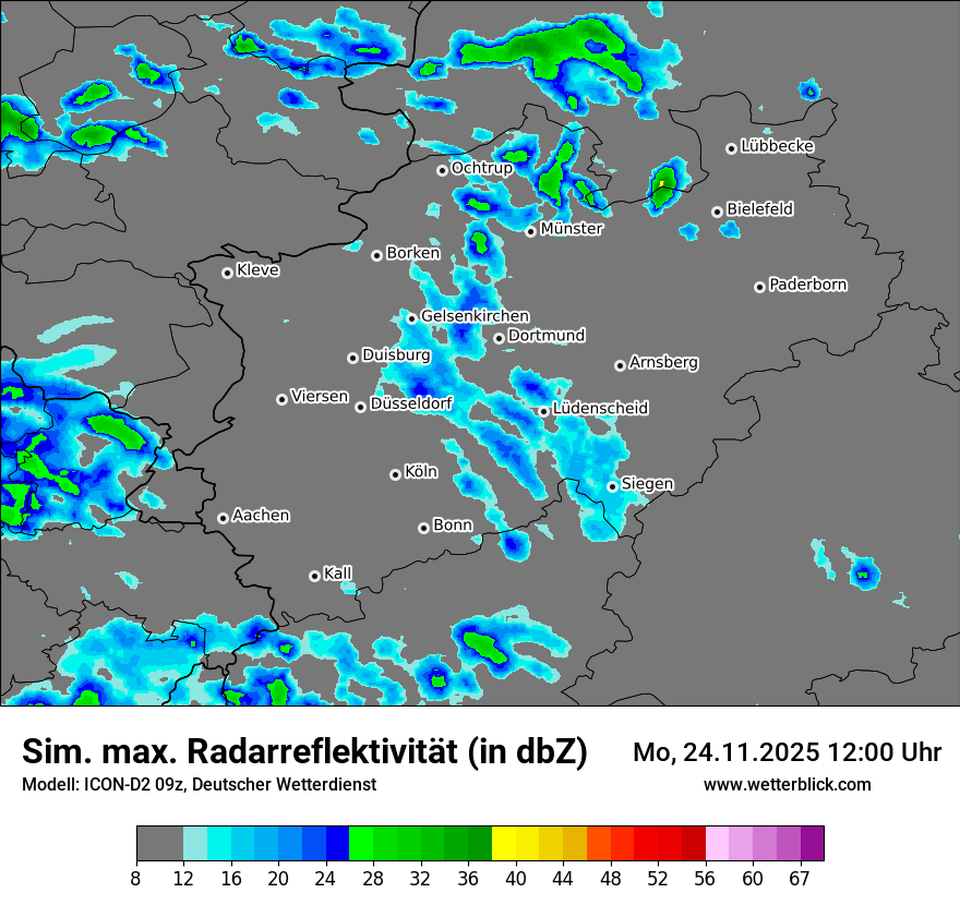Modellkarten Simuliertes Radarbild