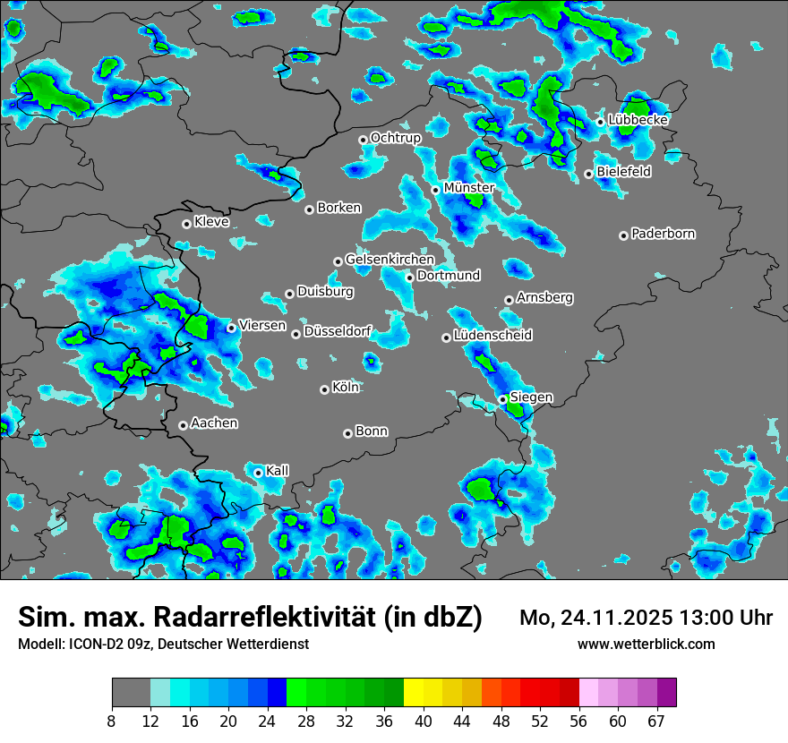 Modellkarten Simuliertes Radarbild