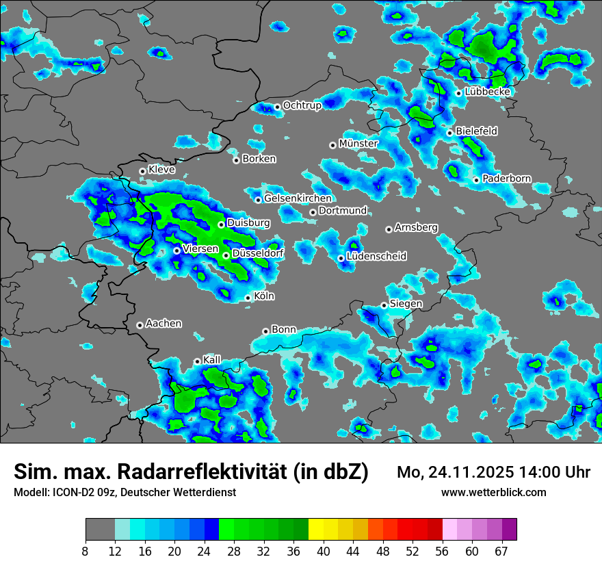 Modellkarten Simuliertes Radarbild