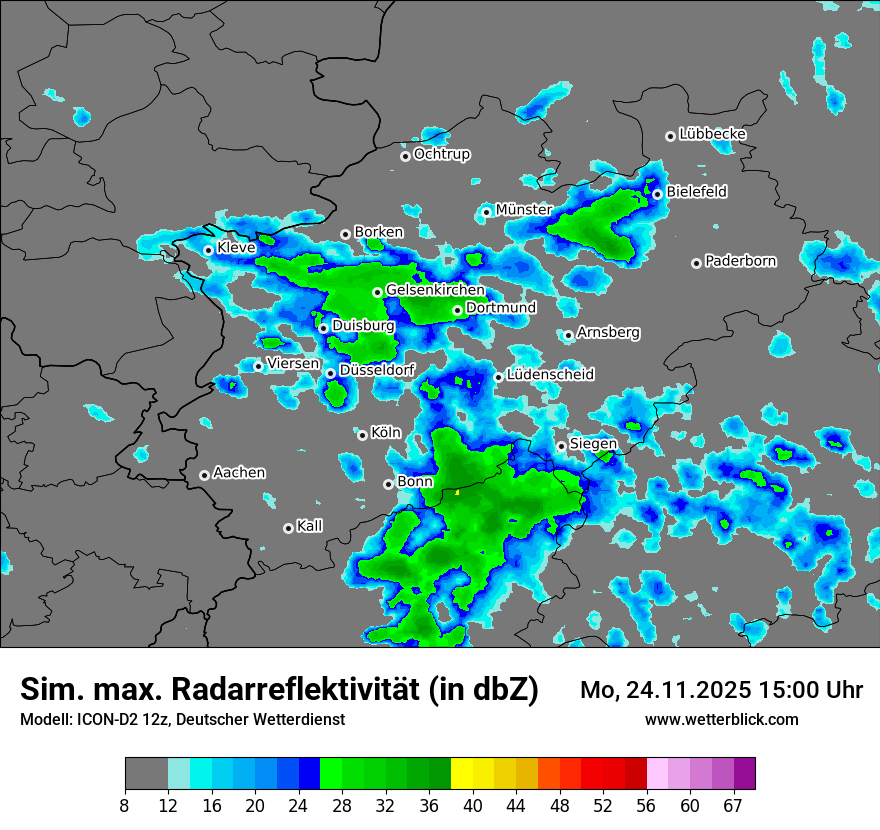 Modellkarten Simuliertes Radarbild