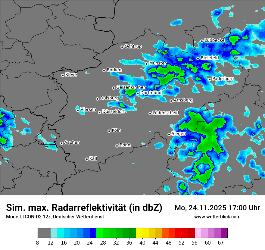 Modellkarten Simuliertes Radarbild