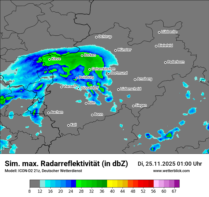 Modellkarten Simuliertes Radarbild