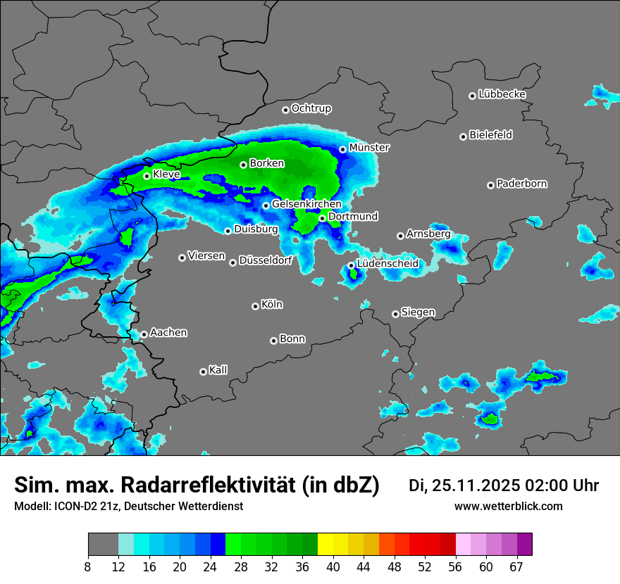 Modellkarten Simuliertes Radarbild