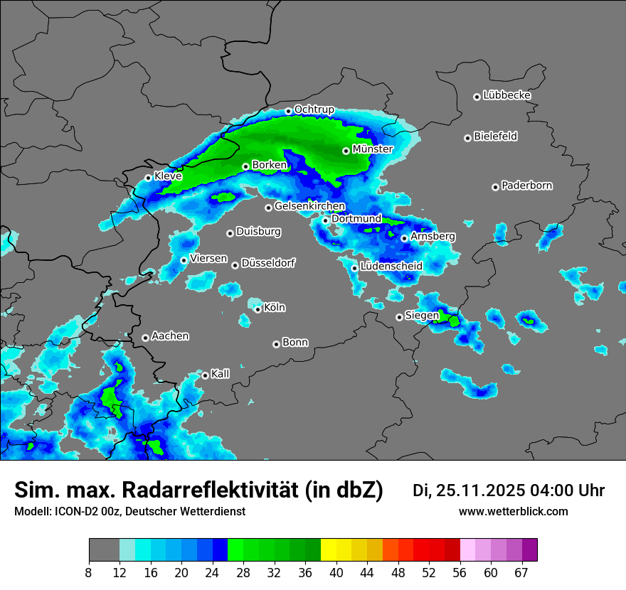 Modellkarten Simuliertes Radarbild