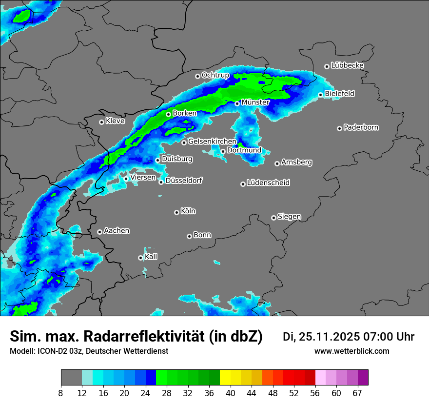 Modellkarten Simuliertes Radarbild