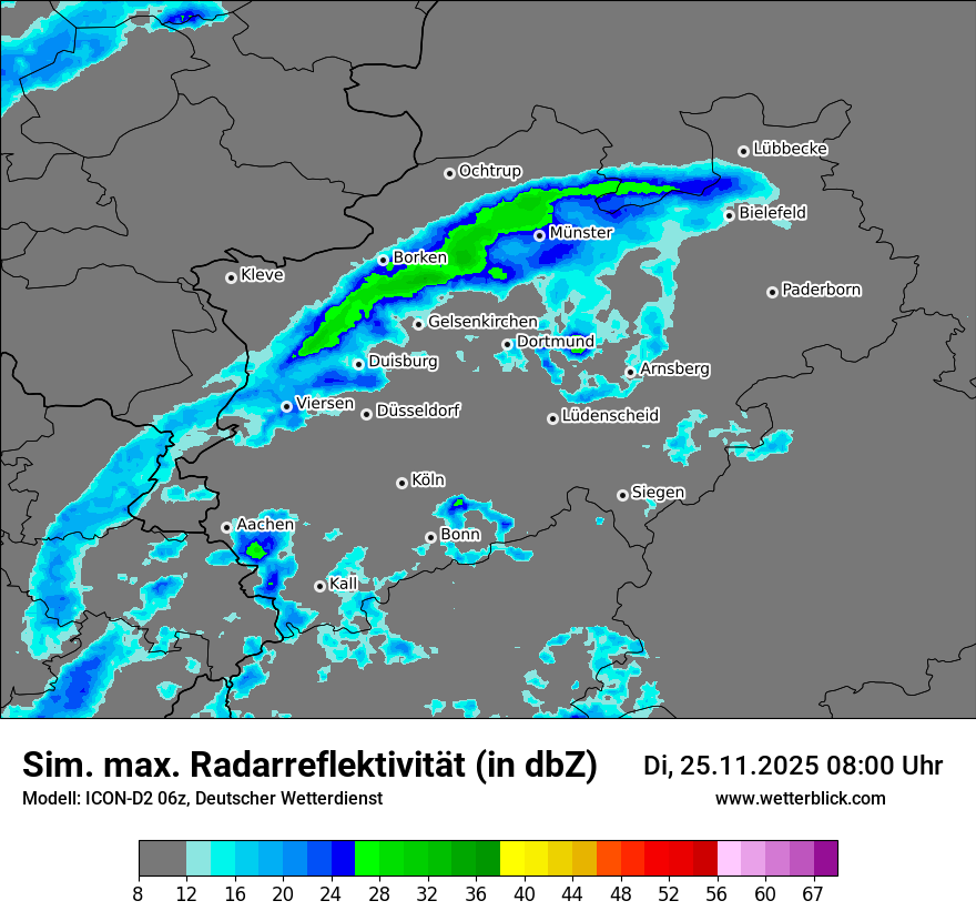 Modellkarten Simuliertes Radarbild