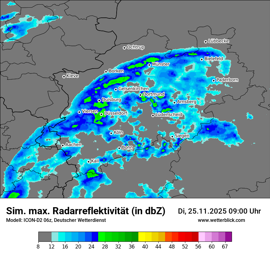 Modellkarten Simuliertes Radarbild