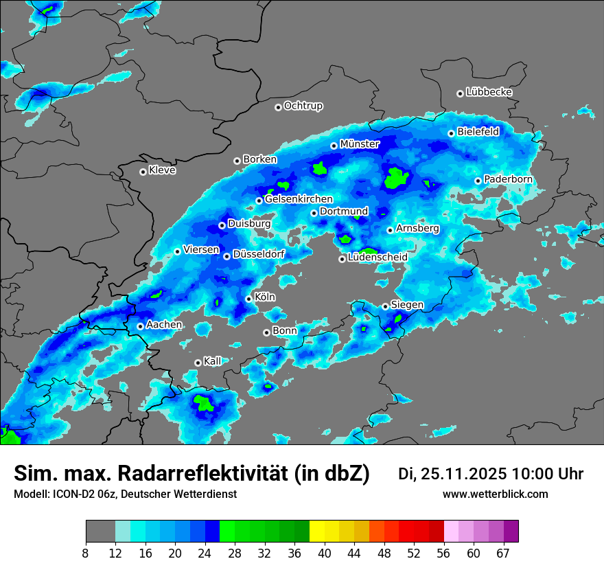 Modellkarten Simuliertes Radarbild