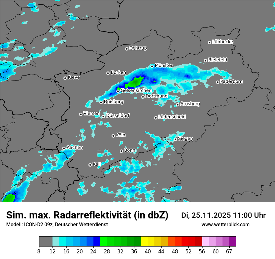 Modellkarten Simuliertes Radarbild
