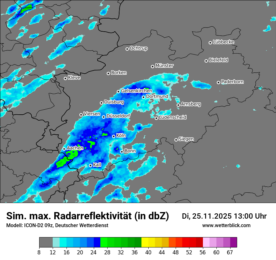 Modellkarten Simuliertes Radarbild
