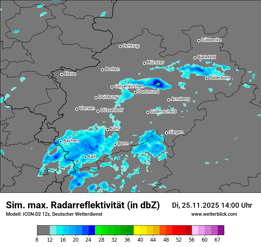 Modellkarten Simuliertes Radarbild