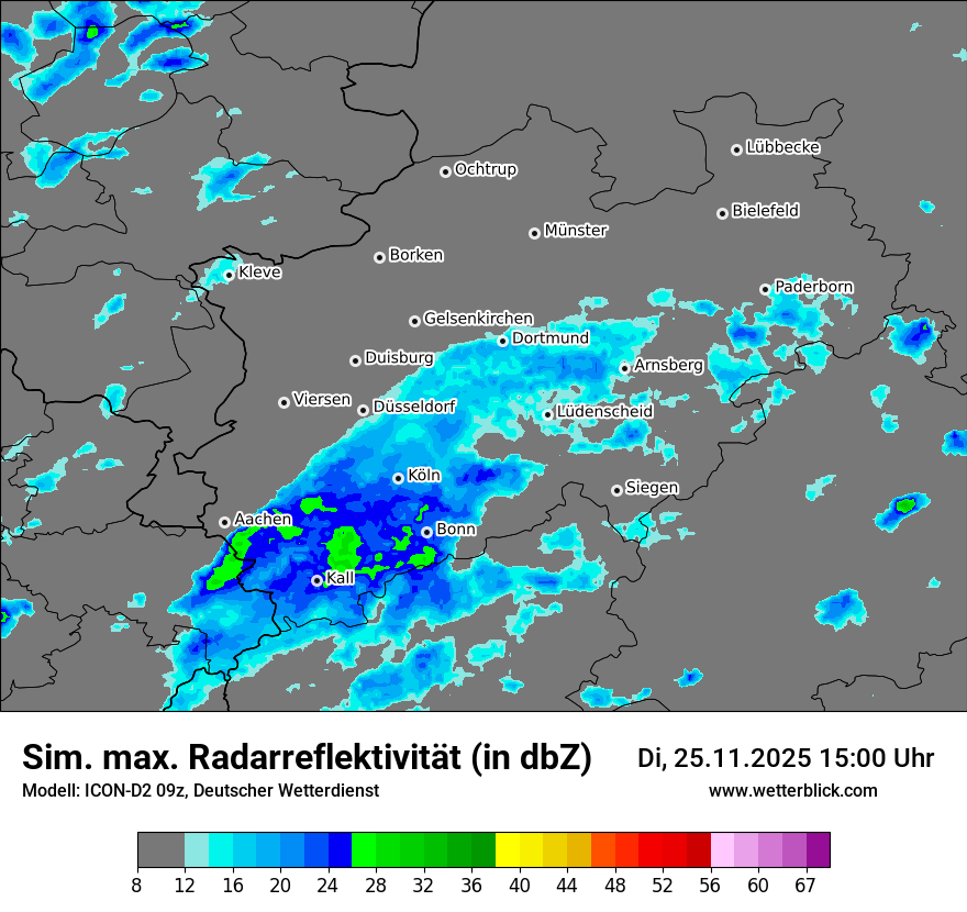 Modellkarten Simuliertes Radarbild
