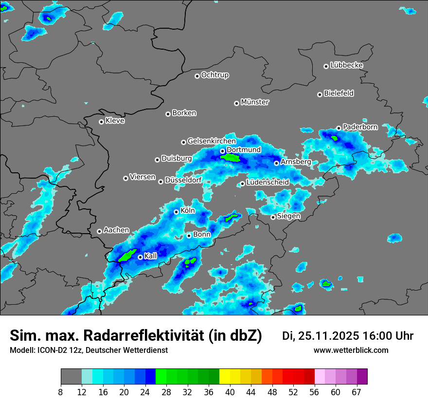 Modellkarten Simuliertes Radarbild