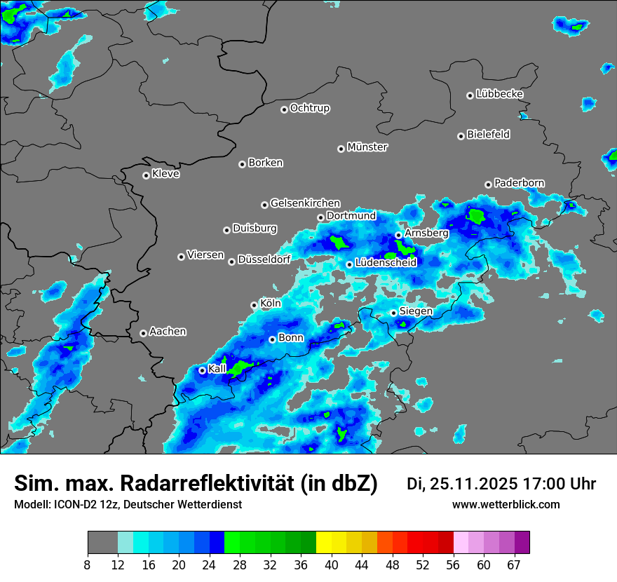 Modellkarten Simuliertes Radarbild