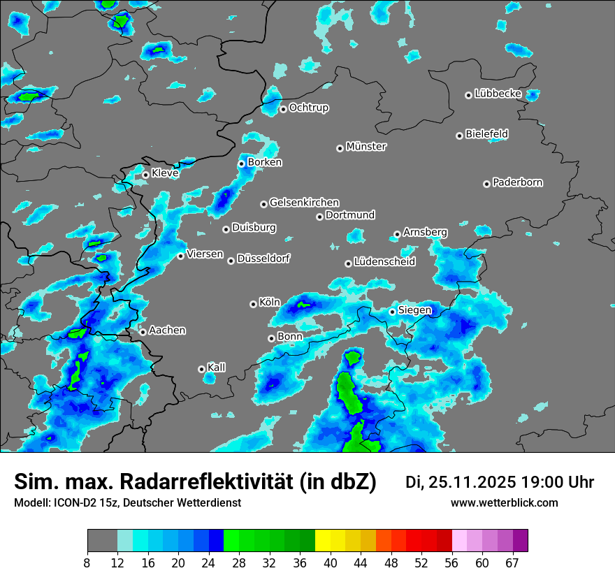 Modellkarten Simuliertes Radarbild