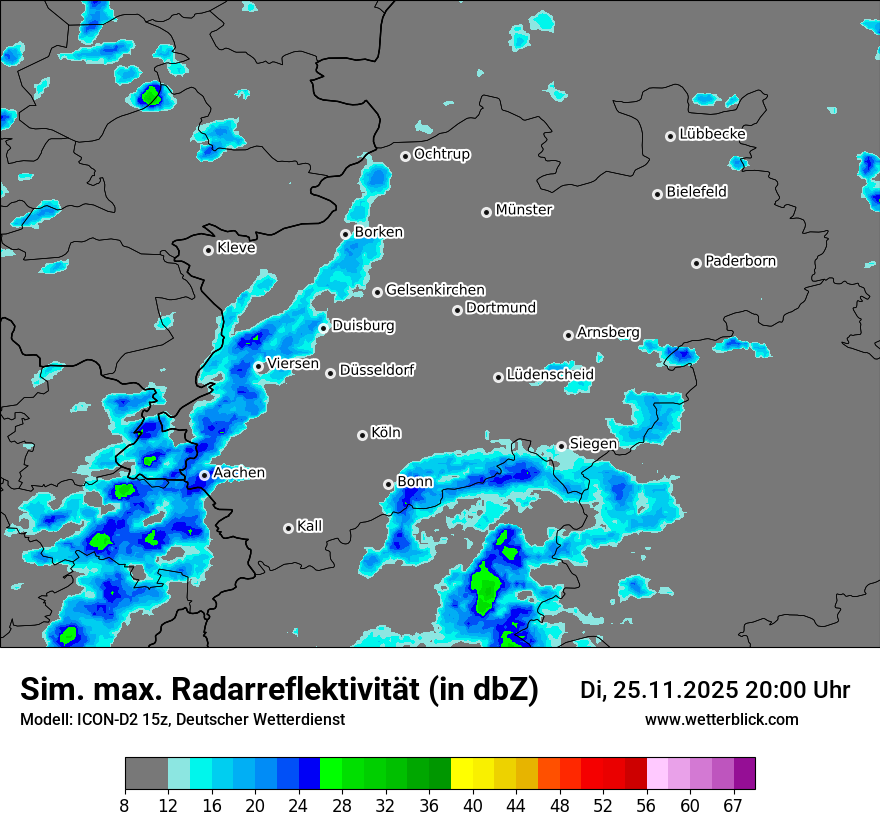 Modellkarten Simuliertes Radarbild