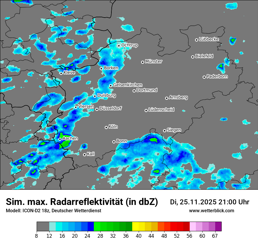 Modellkarten Simuliertes Radarbild