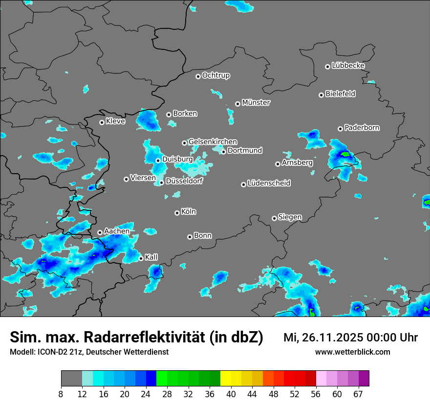 Modellkarten Simuliertes Radarbild