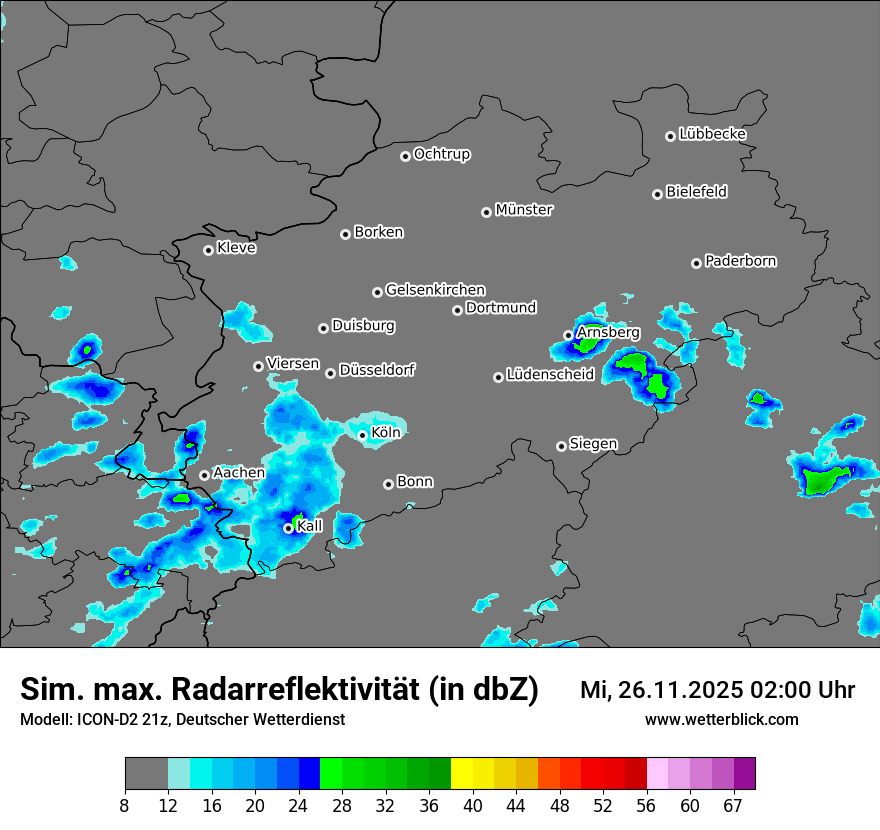 Modellkarten Simuliertes Radarbild